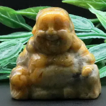 1.4 inch 37g Maitreya Fericit Râs Buddha Figurina Naturale Agat Crazy Gemtone Cristal Sculptate de Vindecare Statuie Decor