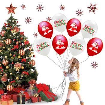 10 Bucati/12 Inch Decor De Crăciun Elan Santa Latex, Baloane Nunta, Petrecere De Aniversare Decor Roșu Și Verde Baloane