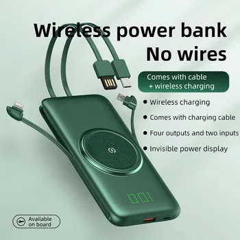10000/Power Bank 20000mAh Portabil Încărcător Wireless Qi Construit în Cablu Powerbank pentru iPhone 12 11 Samsung S20 Xiaomi mi Poverbank
