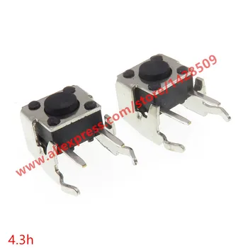 100buc/mult Tact Switch 6*6*4.3 mm Orizontal cu Suport Tactil Buton de Switch-uri 6x6x4.3mm Micro Comutator