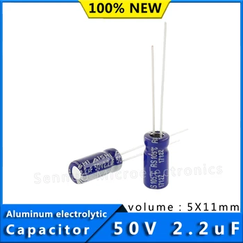 10buc Capacito 50V 2.2 UF 5*11 5x11 mm 2.2uf50v 5X11 Aluminiu Condensator Electrolitic de Înaltă Frecvență, Rezistență Scăzută
