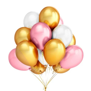 10buc/lot 12 Inch Aur Roz Alb Baloane Gonflabile Latex, Baloane cu Heliu Nunta, Petrecere de Aniversare Fericită Decor Balon cu Aer