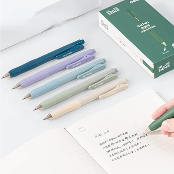 12pcs/cutie NS576 Neutru Pen Buton Serie de Presă 0,5 mm de Culoare la Modă Punctul Neutru Pen Copii Rechizite Școlare Papetărie