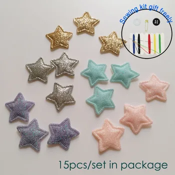 15buc/set multi-color stele de Patch-uri pentru haine DIY luminos albastru, aur roz star broderie Patch-uri aplicatiile decorative parches