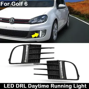 2 buc Pentru VW Golf VI GTI 2009-2012 Masina Față de Înaltă Luminozitate lumina Zilei Ghid LED DRL Daytime Running Light