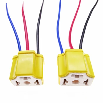 2 Pc-uri Auto Led Lampă de Ceață Conector Adaptor de Cablaj pentru H4 Feminin Ceramice Priza Auto Bec Far Bază de Cabluri Accesorii