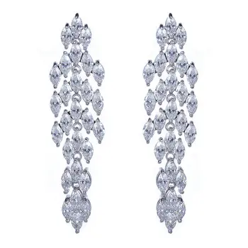 2015 de Lux cristal legăna cercei cu AAA CZ nunta cercei lungi petrecere cercei nou design de bijuterii GLE4840