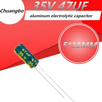 20buc 35V47UF 5*11MM Higt calitate din Aluminiu electrolitic condensator de 47UF 35V Low ESR/impedanță înaltă frecvență 5*11MM 20%