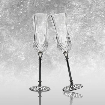 2pc/set Pahare de Nunta Personalizate cu Șampanie Cristalină Petrecere Prăjire Cupă de Sticlă Cristal Grava Aniversare