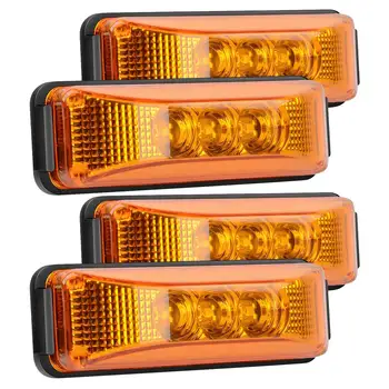 4BUC 24V 3.9 Inch cu 3 LED-uri Remorcă Camion luminos portocaliu Fata Spate Laterale LED-uri Lumini de poziție Clearance-ul Indicator Lampă rezistent la apa
