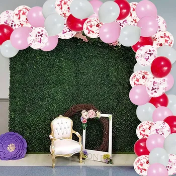 52pcs/set Rosu Baloane Roz Lanț de Ziua Îndrăgostiților Temă Arcada Baloane Pentru Nunta, Ziua de naștere Petrecere de Craciun Decor Consumabile