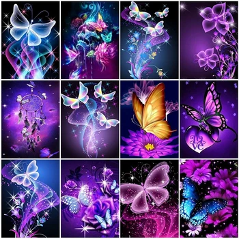 5D DIY Diamant Pictura Fluture Plin Pătrat de Mozaic de Diamante Broderie Imagine Animal De Stras Decor Acasă