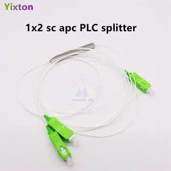 5PCS/Lot Spliter 1x2 Fibre Opitc sc apc Fibra Optica splitter 0.9 mm Mini-tub din oțel de tip 1：2 PLC Separator Conector APC