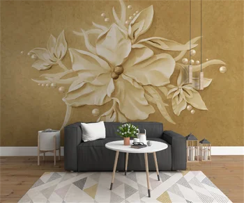 Asia de sud-est 3D tridimensional de Relief Floare Pearl TV Living Fundal Murală Dormitor Decorare Fotografie Tapet