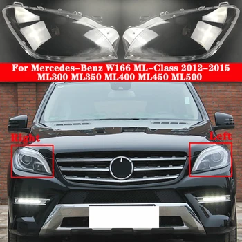 Auto Frontal Capac pentru Faruri Pentru Benz ML W166-Clasa ML300 ML350 ML400 ML450 ML500 2012-2015 Far Lampcover Lentile de sticlă Coajă Capac