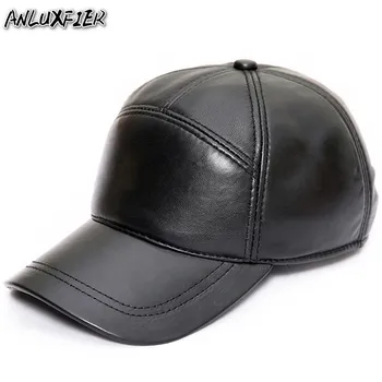 B-8651 Adult 100% Piele naturala Pălărie pentru Bărbați Toamnă și de Iarnă de Oaie Șapcă de Baseball în aer liber de Agrement Ureche Pălărie de Protecție a Regla