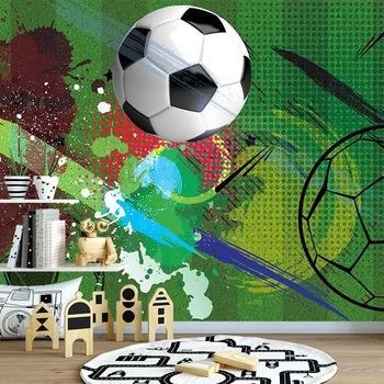 Bacal personalizate 3D de Fotbal rupt de perete pentru camera copii camera de zi sport decor mural tapet decor acasă decalcomanii tapet 3d