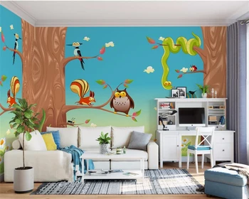 beibehang Mare Frescă imagini de Fundal 3d Camera Copii Camera de zi Dormitor Tapet Animat Copac Mare Paradis de Fundal Picturi murale