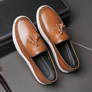 Brand Mens Pantofi Casual din Piele Mocasini Rochie Office Pantofi Pentru Bărbați Mocasini Încălțăminte Confortabilă Aluneca pe Moda de Dimensiuni Mari 38-47