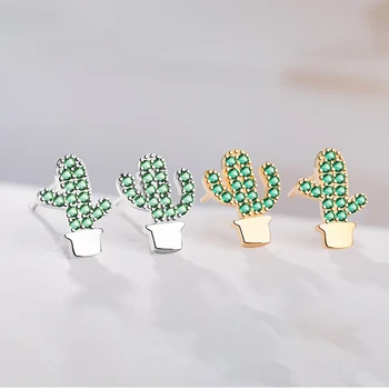 Cactus Cercei Stud Cu 925 Sterling Ac Sau Placa De Aur Drăguț Moda Bijuterii Creative Cadouri Pentru Ea