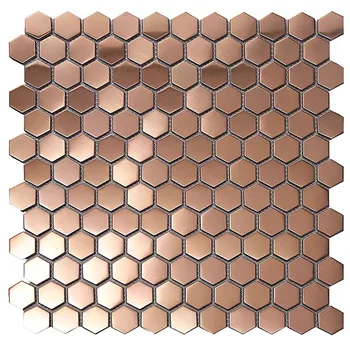 China fabrica ieftin preț a crescut de aur hexagonale metal, placi de mozaic