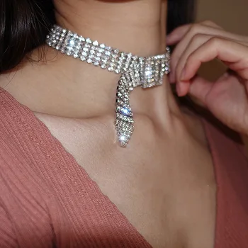 Complet Stras Colier de Nunta Petrecere Cravată Bijuterii Cool Centura Forma de Cristal Coliere Moda Ornamente Cadouri pentru Prieteni