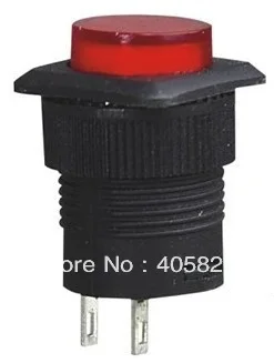 Comutator buton R16-504A auto-blocare, fără lumini 2pins rosu/verde găuri de Montare 16 mm