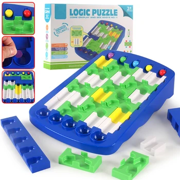 Copii de Formare IQ PuzzleChallenges Logic Maze Ball Șirag de mărgele Traseu Rula Pista de Curse Mintea Creierului Intelectuală Tabla de Joc Jucărie Pentru Copii