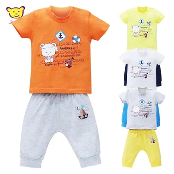 Copilul De Vara Pentru Copii 100% Bumbac Maneca Tricou+Pantaloni Scurți Set Sport De Agrement Pentru Copii Print Băieți Haine