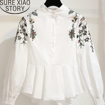 Coreeană De Moda De Îmbrăcăminte 2021 Topuri De Femei Bluze Camasa Alba Haine Camasi Cu Maneca Lunga Topuri Doamnelor Broderie Sta 2807 50