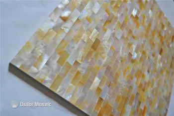 culoare galben brick model 100% natural sea shell yellowlip mama de perla faianta pentru interior casa de decorare perete țiglă