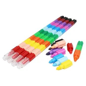 Curcubeu Creioane Creioane Colorate Care Pot Fi Stivuite De Creatie Rainbow Creioane Colorate Pentru Copii De 12 Ani-Culoare Stivuire Pen Favoare Pentru Copii De Școală Cadou Pentru