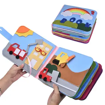 Curcubeu Pânză de Carte Jucarii pentru Copii Simțit Montessori Carte Copilul Jucărie de Învățământ Pentru Băieți și Fete Practica de Mână de Învățare Timpurie