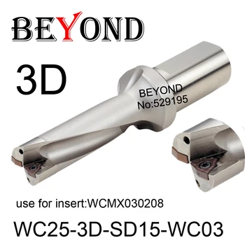 DINCOLO de WC 3D 15mm WC25-3D-SD15-WC03 U Găurire Burghiu de utilizare a Introduce WCMT WCMT030208 Indexabile Insertii Carbură Strung CNC Instrumente