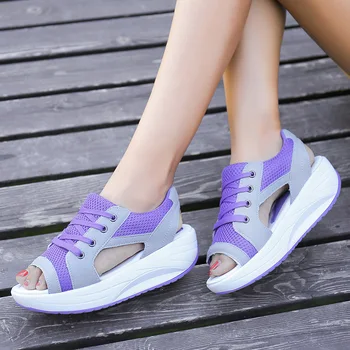 Femei Sandale Peep Toe Sandale cu Platforma Forma Up-uri de Femei Pantofi de Plaja Vara Casual Sport în aer liber Sandale pentru Femei