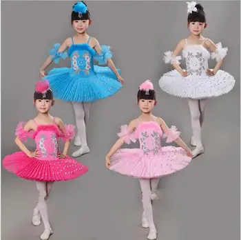 Fierbinte De Vânzare Clasic Profesionale De Fete Copii Balet Dans, Rochie Alb Lacul Lebedelor Balet Tutu Costum De Balet