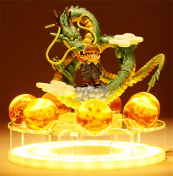 [Funny] Anime DBZ Copilărie Wukong și Bile de Cristal de bază figura Vegeta model de lampă cu Led-uri de Lumină de Putere-Up jucărie copii cadou