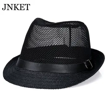 JNKET Nouă Bărbați Femei Pălărie de Paie Fedoras Palarie Gangster Capac de Plajă, Pălării Panama Pălărie în aer Respirabil palarie de soare Palarie de Vara Pălării de Top