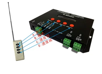 K-8000C programabile DMX/SPI card SD pixel controller;DC5-24V pentru RGB full color led pixel banda de lumina WS2811 WS2812B APA102