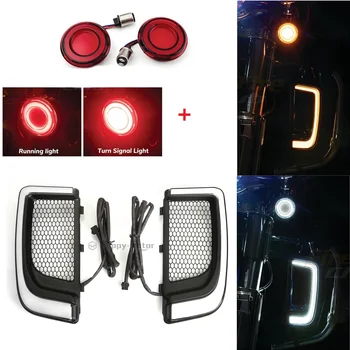 LED Carenaj Inferior Gratare Față de Lumină roșie Conversii Bullet acoperi Pentru Touring Harley Street Drum Electra Glide 2014-2021