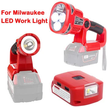 LED Lumina de Lucru Portabil 12W Lanterna Pentru Milwaukee 18V M&18 Li-Ion Reflectoarelor Lumină de Urgență Cu USB Iluminat Exterior