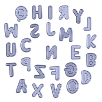 LETAOSK 26pcs/Set DIY Capital engleză alfabet Scrisoare Cadru de Tăiere Moare Șabloane Scrapbooking Relief Card
