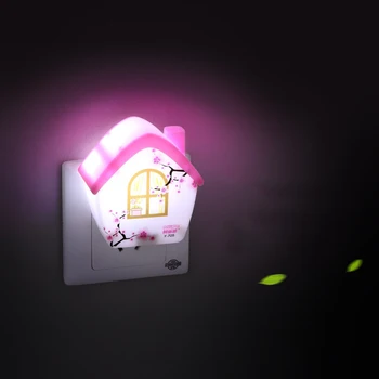 Lumina SenLight de Control Senzor Lumina de Noapte Mini Plug SUA Casă Frumoasă Roz/Greem Mini Casa Dormitor lampa cu Lumina de Noapte Pentru Copii Cadouri
