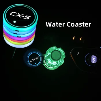 Luminos Mașină de Cana de Apa Coaster Titular 7 Colorat USB de Încărcare cu Led-uri Auto Atmosferă de Lumină Pentru Mazda CX5 CX-5 CX 5 Accesorii Auto