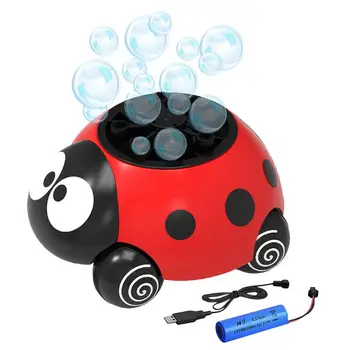 Masina De Bule Pentru Copii Automată Bubble Blower Cu Lumina De Desene Animate Gărgăriță Electric, Mașină De Jucărie Cordon De Mers Pe Jos Bubble Maker