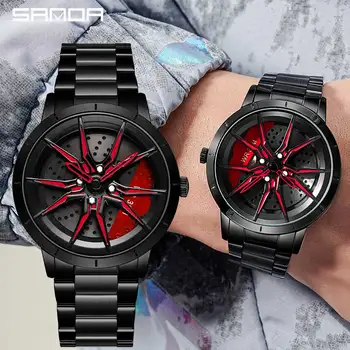 Mens Ceasuri 360 de Rotație a Roții din Oțel Dial Mens Casual de Lux Sport Impermeabil Ceas pentru Bărbați Cuarț Ceas de mână Relogio Masculino