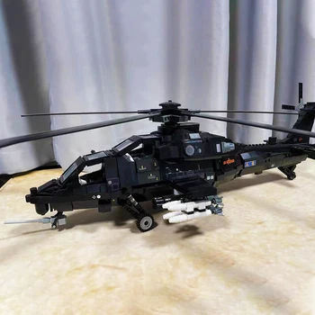 MOC Tehnice Militare Elicopter Armat Blocuri Oraș de Poliție SWAT WW2 Z-10 Aeronave Cărămizi Model DIY Jucării Pentru Copil cadou