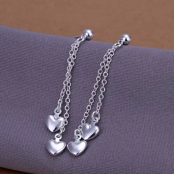 Moda placat cu argint Cercei pentru Femeile de 925 bijuterii placate cu argint Pentru Femei Dual-cercei Inima E248 /OTOCPLIGE248