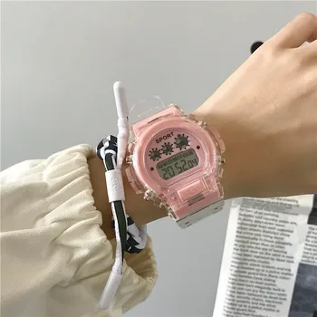 Moda Transparent Ceas Digital Cadran Rotund pentru Bărbați Ceasuri Sport Impermeabil Ceas Electronic Ceas pentru Femei Cadou de Sarbatori