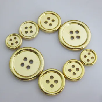 NBNOOL 50Pcs Placat cu Aur Culoare Butoane din Plastic Rotund 10MM-20MM Îmbrăcăminte Accesorii